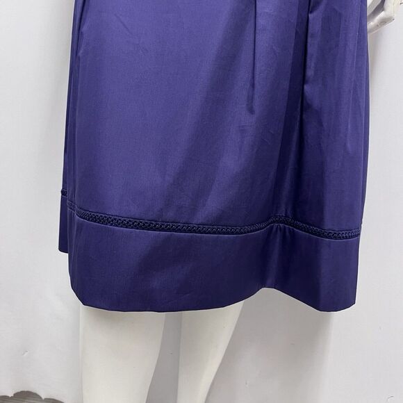 Akris Punto Pleated Skirt 100% Cotton Crochet Detail Size F 46 US‎ 14 - Picture 6 of 8